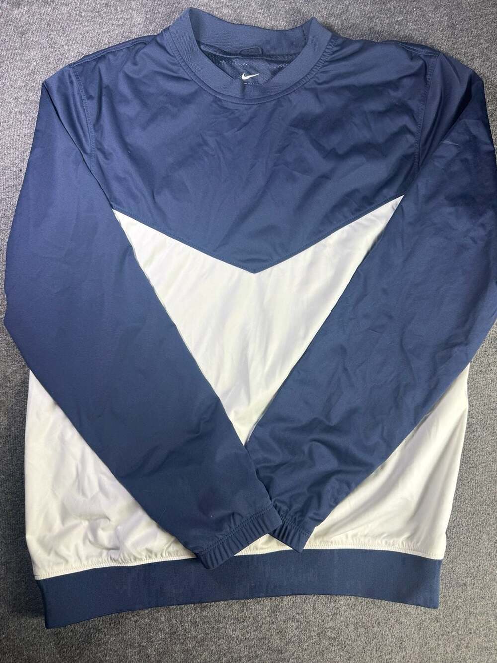 Nike Shield Victory Golf Crew Pullover Navy White Size S CI8986 451
